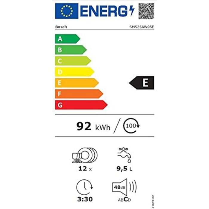 Bosch SMS25AW05E Lave‑vaisselle pose‑libre EcoSilence 12 couverts – 9,5 L – Image 4