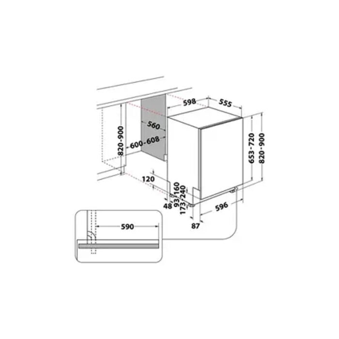 Whirlpool W8IHT40T Lave‑vaisselle encastrable 60 cm 14 couverts – 42 dB – Image 5