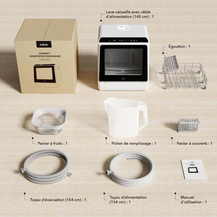 HAVA R01 Lave‑vaisselle de comptoir portable 5 L – 950 W – Image 2