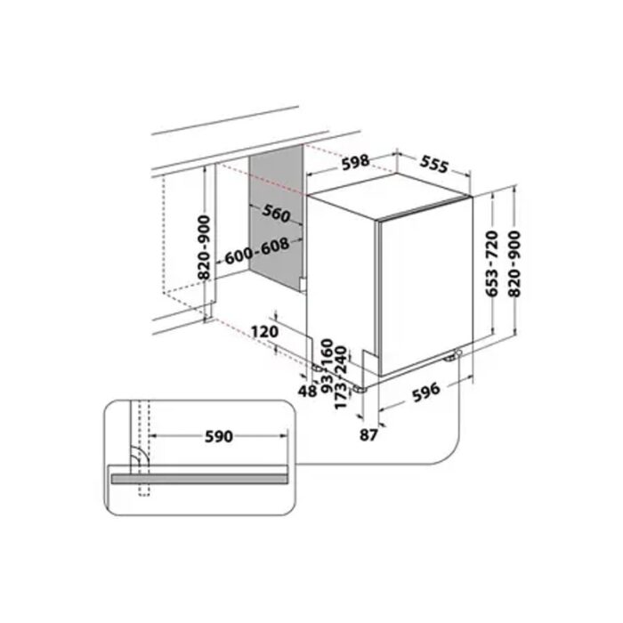 Whirlpool WIO3T133PFE Lave‑vaisselle encastrable 60 cm 14 couverts – 43 dB – Image 5